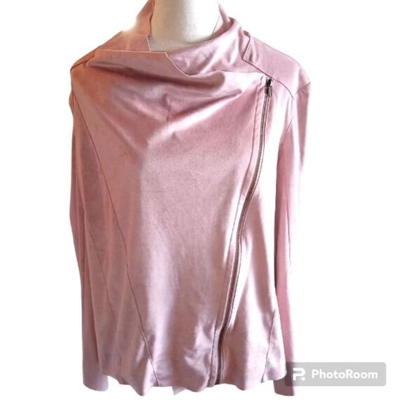 ANTHROPLOGIE Mote Faux Suede, Dusty Rose Drape Shirt Jacket Size XXL - Picture 2 of 6